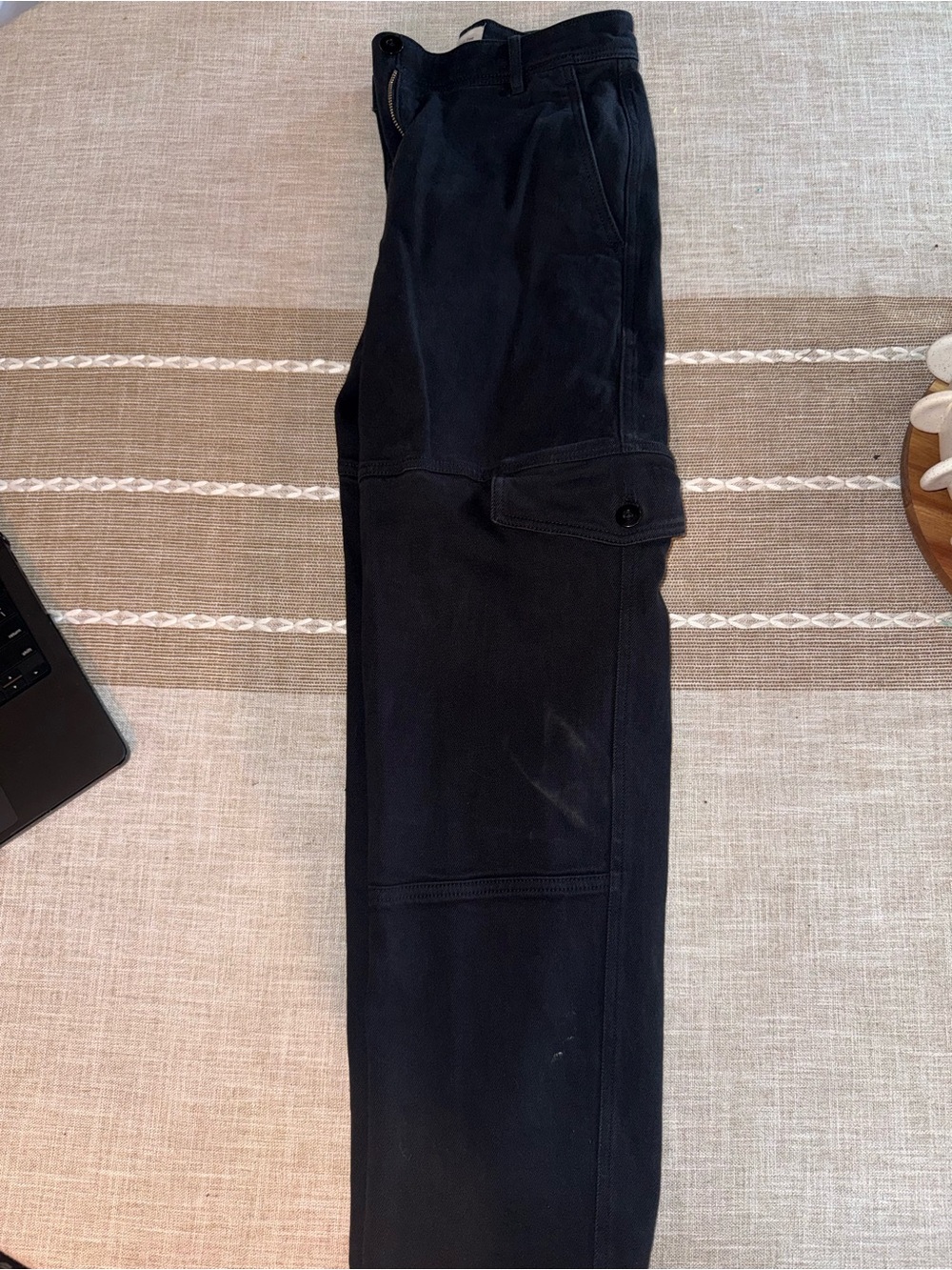 Wilfred Black Cargo Pants with Button-Flap Pockets